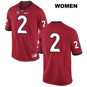 Women's Georgia Bulldogs NCAA #2 Jayson Stanley Nike Stitched Red Authentic No Name College Football Jersey AKZ0654UW